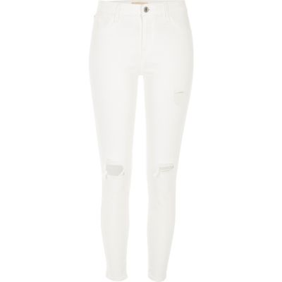 White Amelie super skinny ripped jeans - skinny jeans - jeans - women