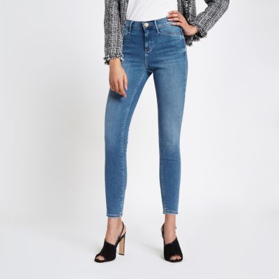 Mid blue Molly skinny fit jeggings