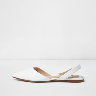 White pointed slingback shoes - shoes - shoes / boots - women