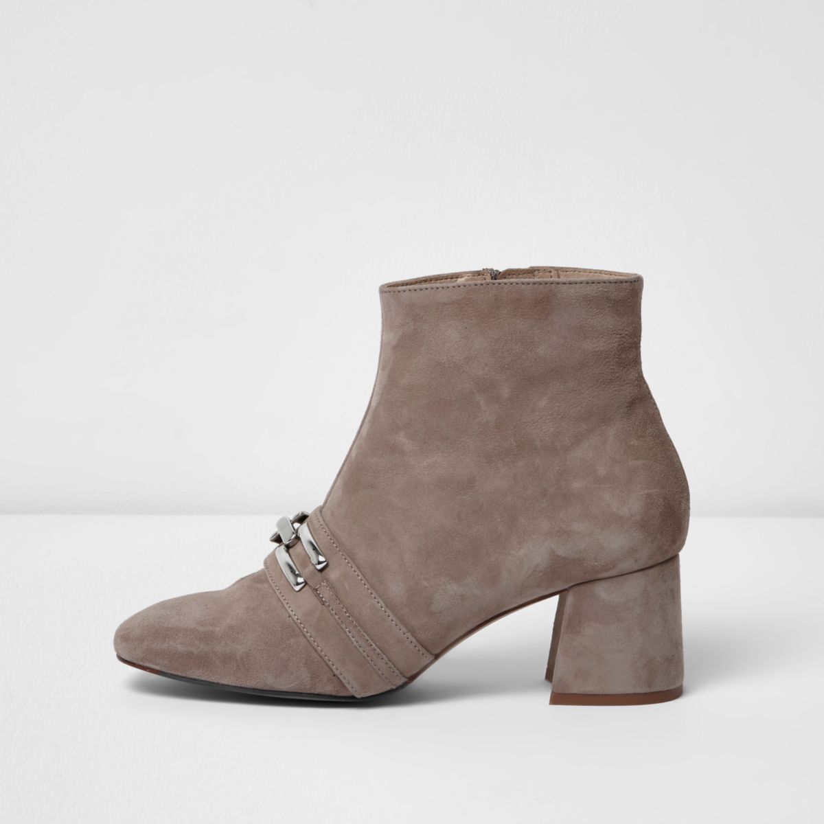Nude suede chain link ankle boots - RI Limited Edition - Sale - women