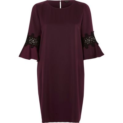 Dark purple bell sleeve swing dress - swing dresses - dresses - women