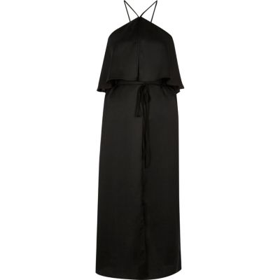 Black high neck slip dress - slip / cami dresses - dresses - women