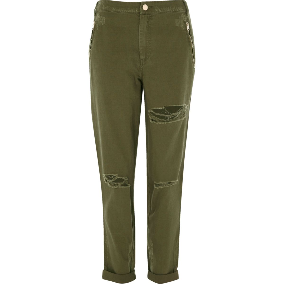 khaki green wide leg trousers