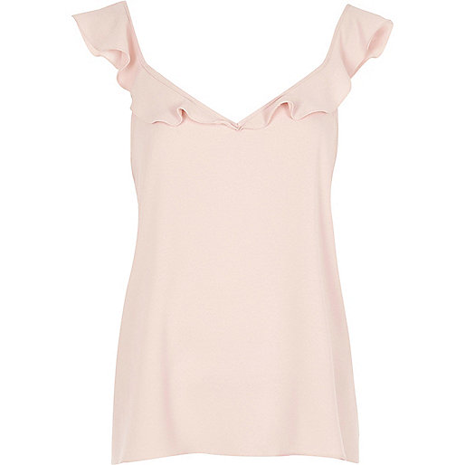 Pink frill cami top - cami / sleeveless tops - tops - women