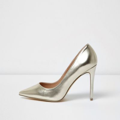 Gold metallic wide fit pumps - Seasonal Offers - Sale - women