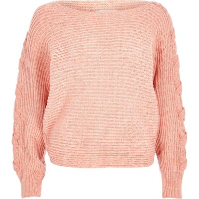 Coral batwing knit jumper - jumpers - knitwear - women
