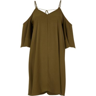 river island khaki green dress