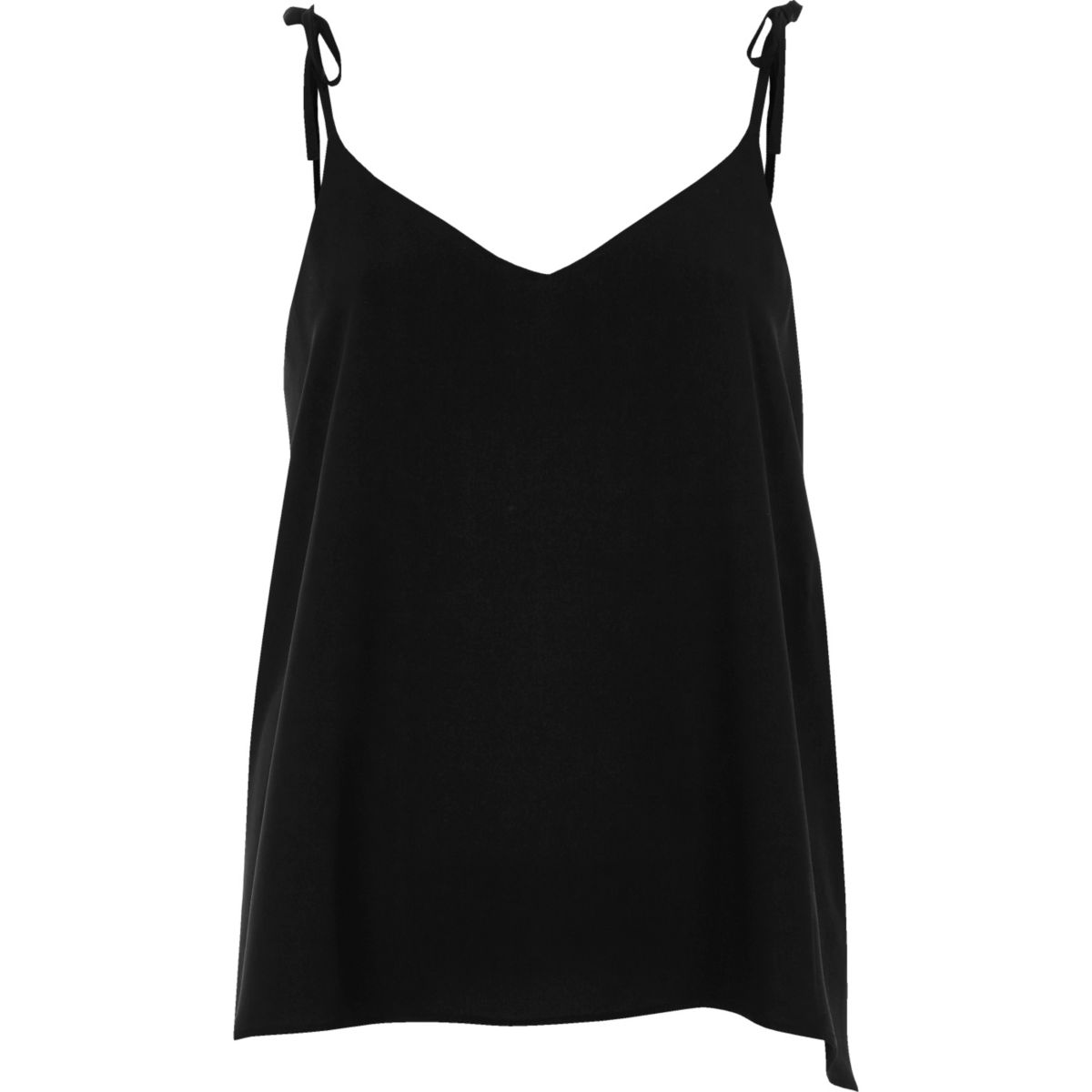 Black bow shoulder cami top - Cami / Sleeveless Tops - Tops - women