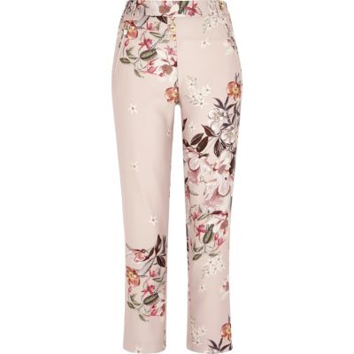 floral cuffed trousers