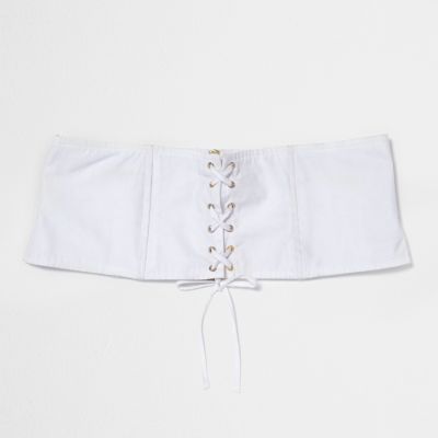 River Island Womens White corset belt
