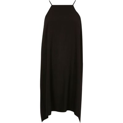 Black ruched swing slip dress - slip / cami dresses - dresses - women