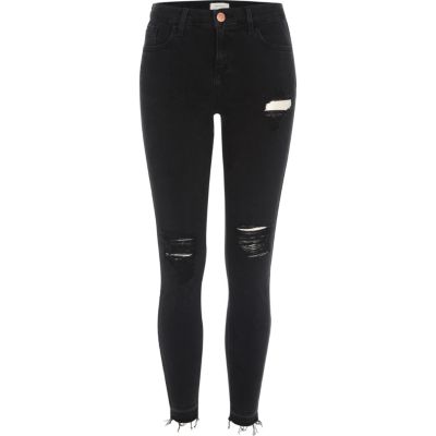 Black Amelie ripped super skinny jeans