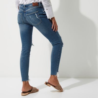 Blue Alannah ripped relaxed skinny fit jeans