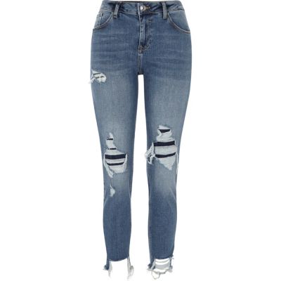 Blue Alannah ripped relaxed skinny fit jeans