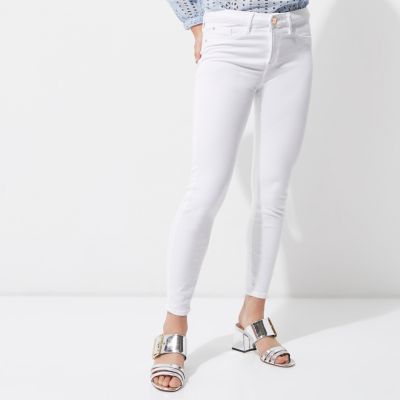 Petite – Molly – Weiße Skinny Jeggings