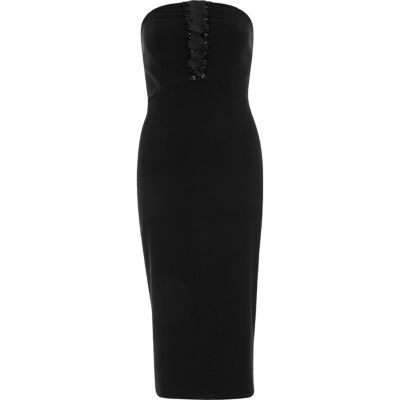 Chart river bodycon dress bandeau black island midi qatar