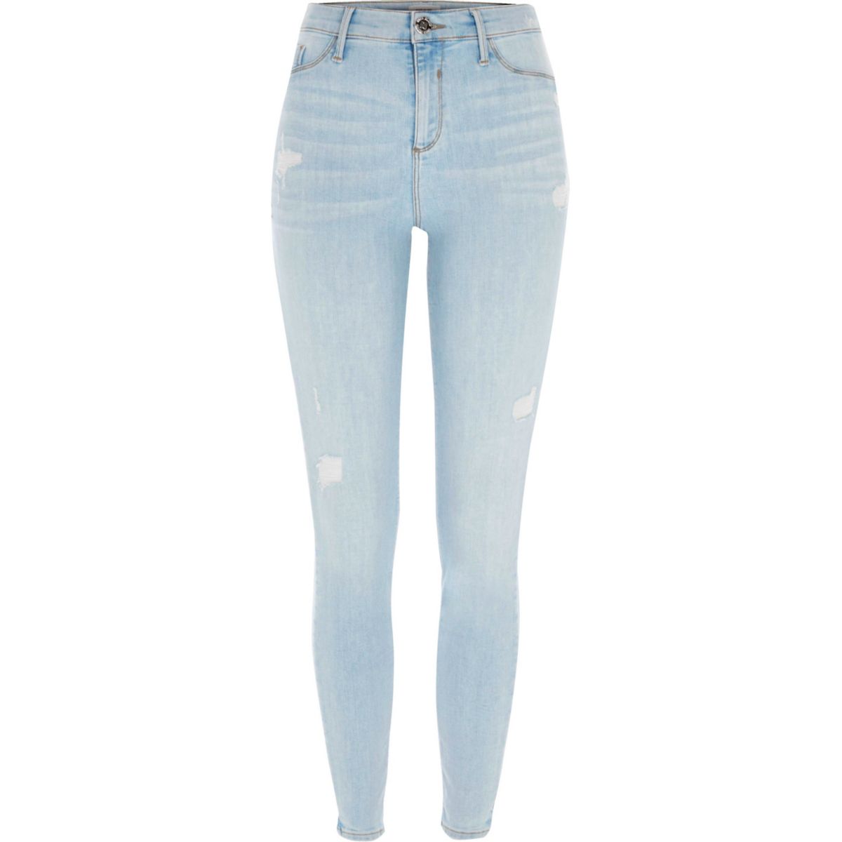Light blue ripped Molly skinny fit jeggings