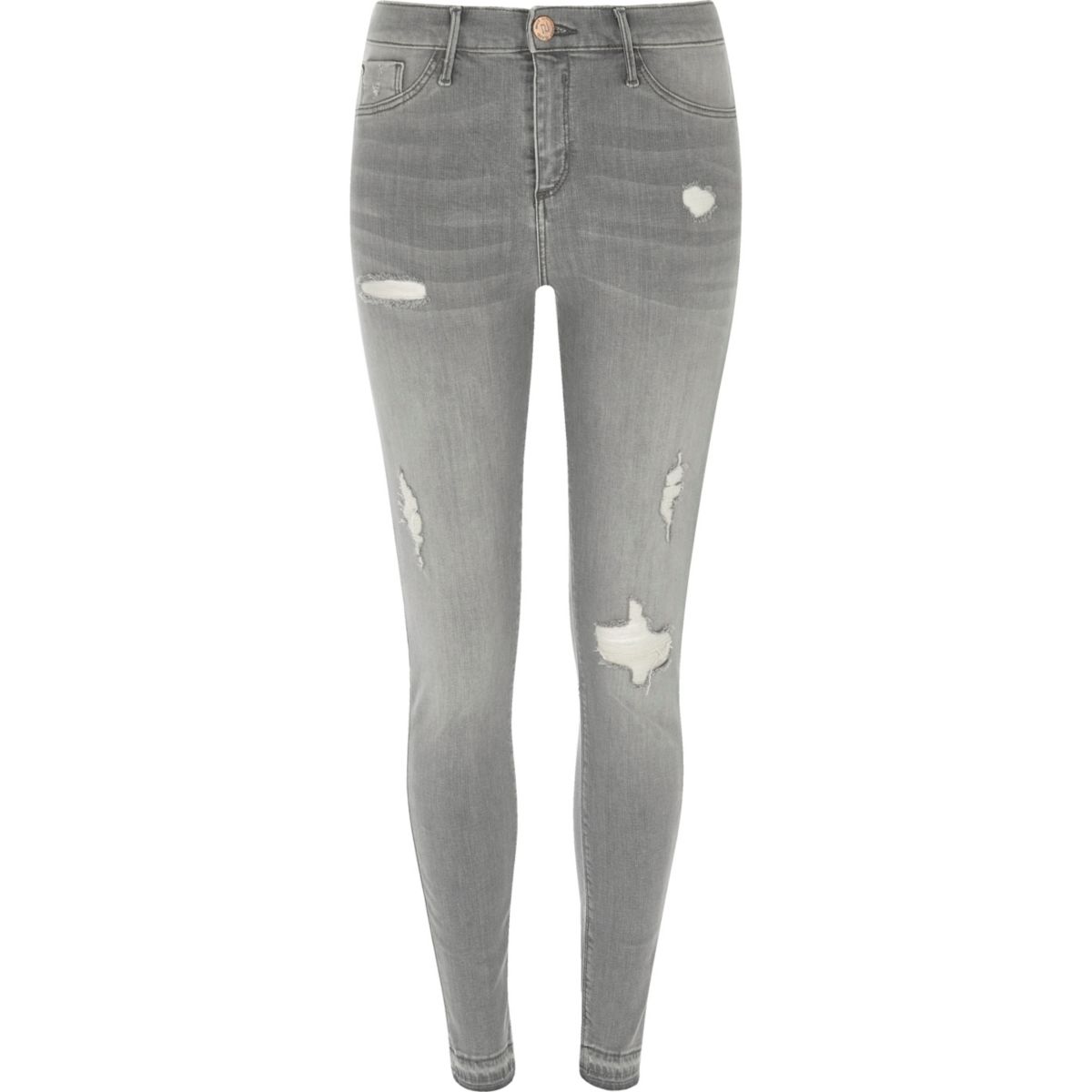 Grey Molly ripped skinny fit jeggings - Jeans - Sale - women