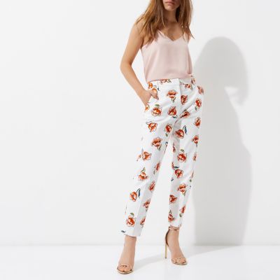 petite cream trousers