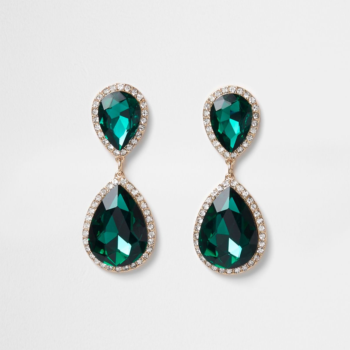 Emerald green pendant dangle earrings - Earrings - Jewellery - women