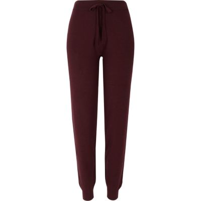 Pantalon de jogging en maille bordeaux