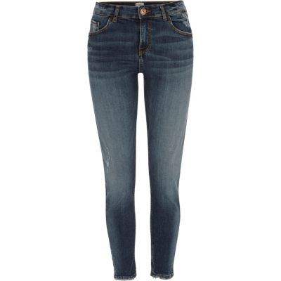 Alannah – Jean skinny bleu foncé déchiré décontracté