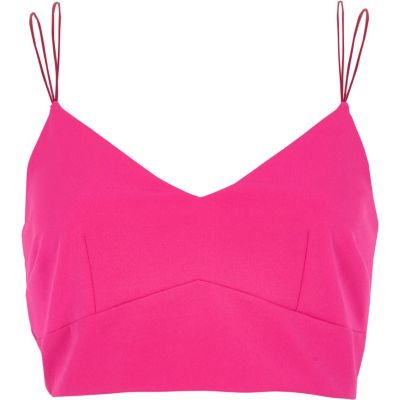 Elastic bralet pink inserts cut out hem zionsville