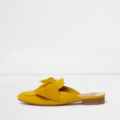 Yellow bow front backless loafer - Shoes - Shoes & Boots - women