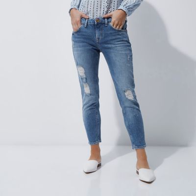 Petite – Alannah – Legere Skinny Jeans im Used-Look