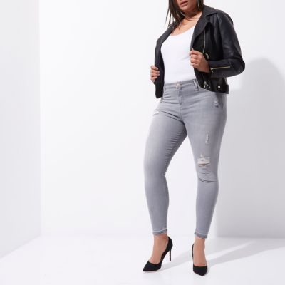 Plus – Molly – Jegging gris usé