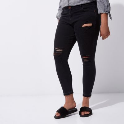 Plus – Amelie – Jean super skinny noir déchiré
