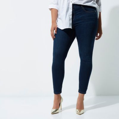 Plus – Amelie – Jean super skinny bleu foncé