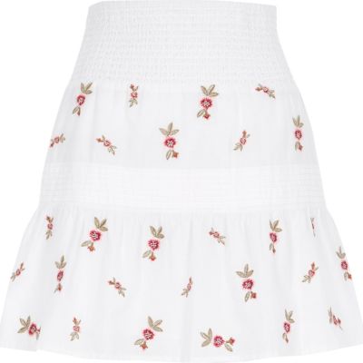 Jupe River Island Taille 10 à Motif Pied-de-poule Noir Et Blanc - Neuve Avec étiquettes, Fente