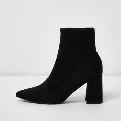 Black scuba pointed sock boots