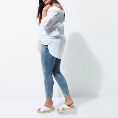 Alannah – Skinny Jeans mit Blumensaum