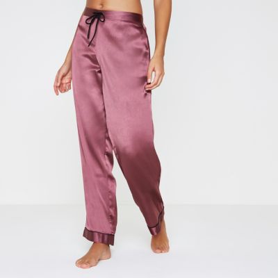 Donkerrode satijnen pyjamabroek