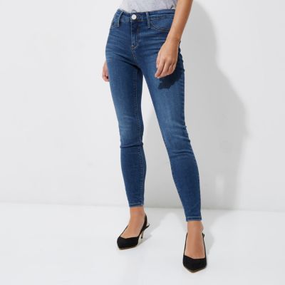 Petite – Molly – Jegging skinny bleu moyen