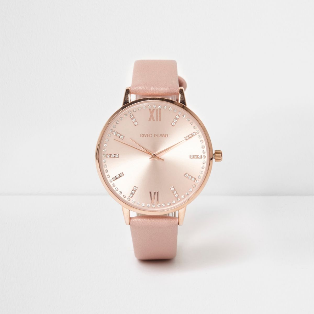 Pink rose gold tone round watch Watches women