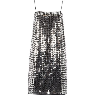 River Island Slipdress met bandjes en zilverkleurige lovertjes