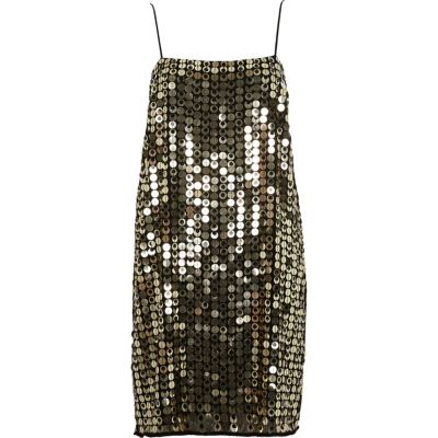 River Island Slipdress met goudkleurige metallic lovertjes