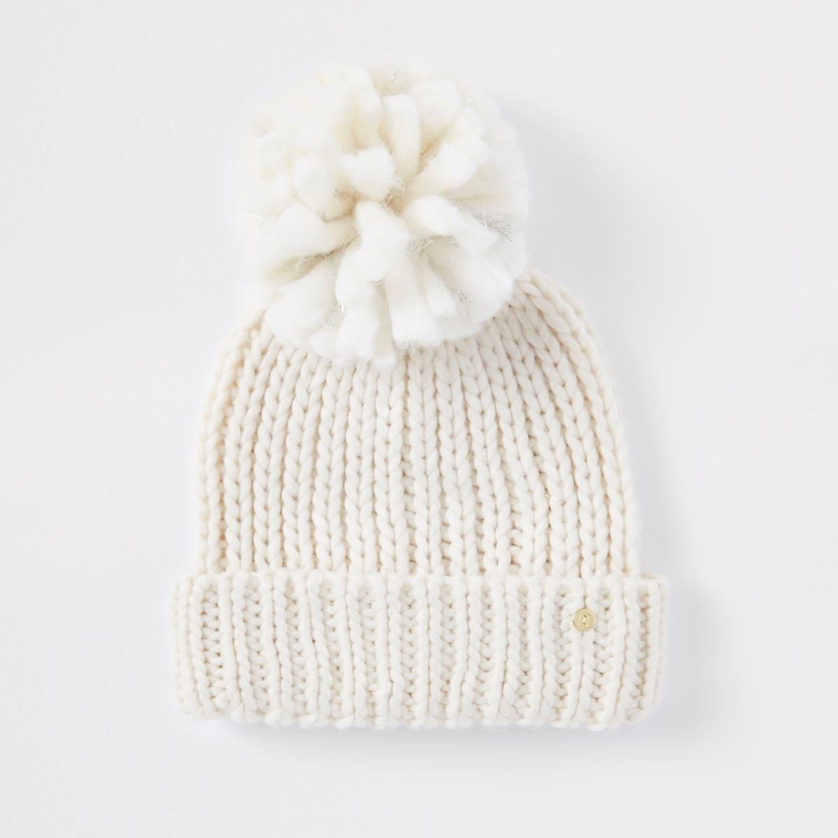 womens cream beanie hat