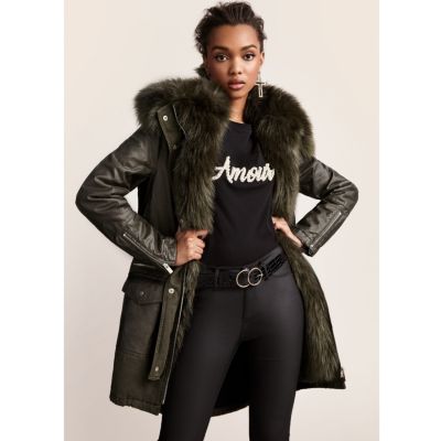 faux fur parka coat womens