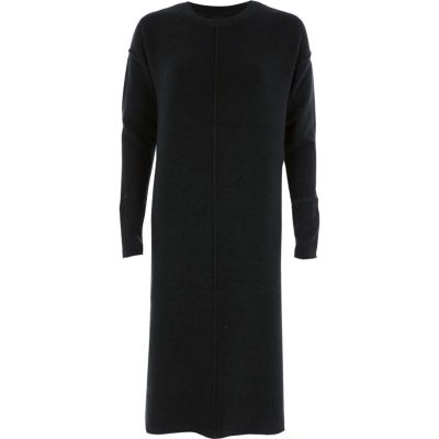 Robe en maille vert foncé à manches longues