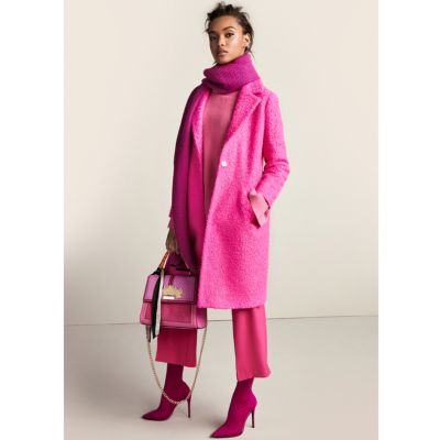 Bright pink textured coat