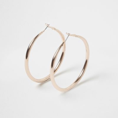 Rose gold tone hoop earrings