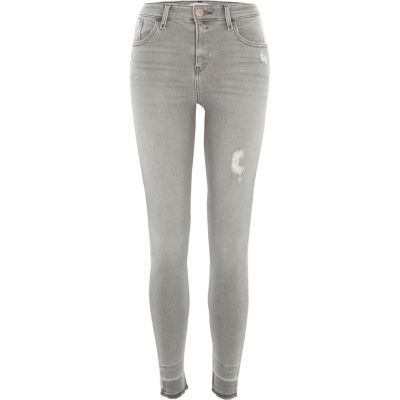 Amelie – Jean super skinny gris usé