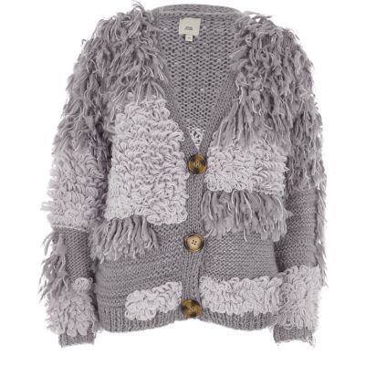 Grobstrickjacke in Creme