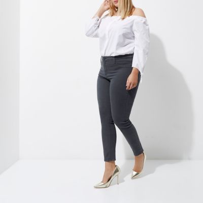 Molly – Jegging gris délavé grande taille