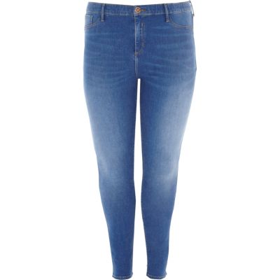 Plus bright blue wash Molly jeggings