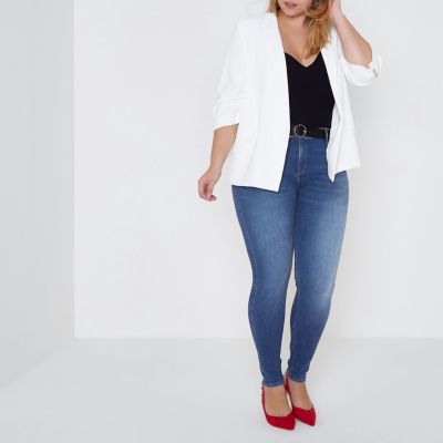 Plus bright blue wash Molly jeggings